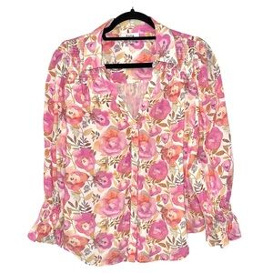 Fate Women's Pink Floral Blouse Size Small